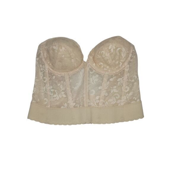 Carnival Other - CARNIVAL vintage Size 36B Ivory Bustier corset Cropped bra Top 90s Lingerie NWOT